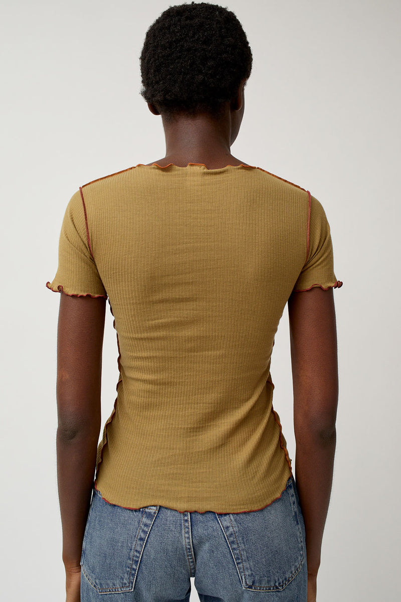 Baserange Vein Tee in Jade Brown