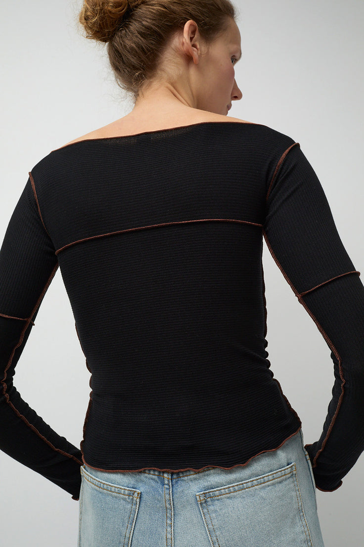 Baserange Cinder Long Sleeve Tee in Black