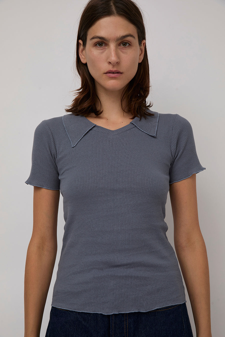 Baserange Iso Top in Dark Denim