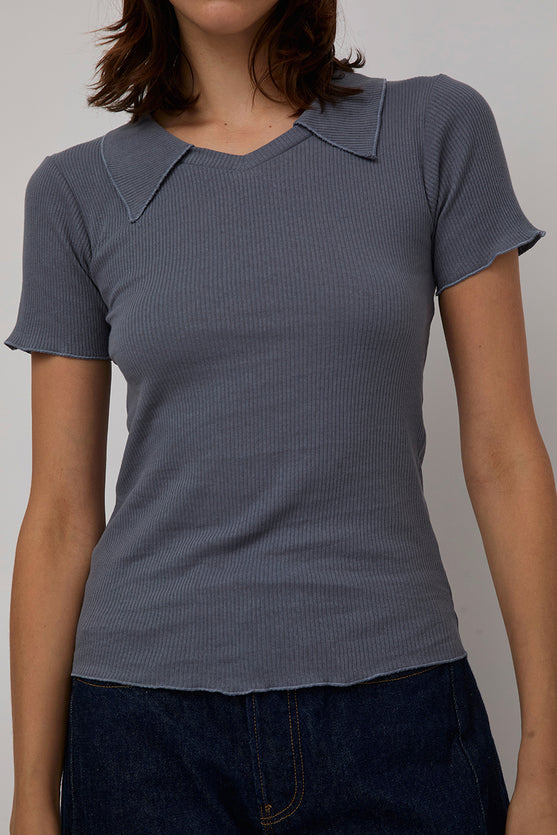 Baserange Iso Top in Dark Denim
