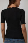 Baserange Omato Short Sleeve Top in Black