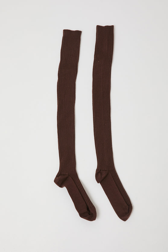 Baserange Overknee Socks in Orta Brown