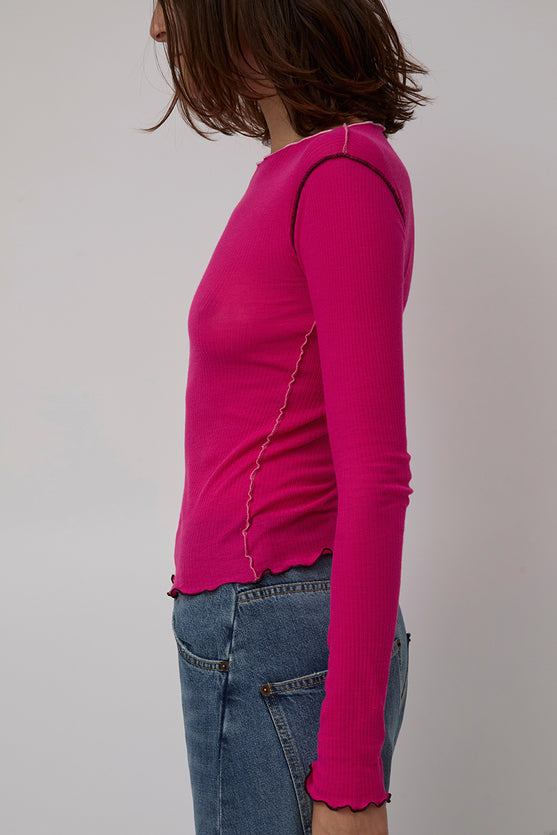 Baserange Vein Long Sleeve Tee in York Pink