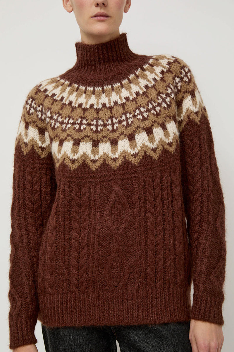 Batoner Nordic Mohair Turtleneck in Brown