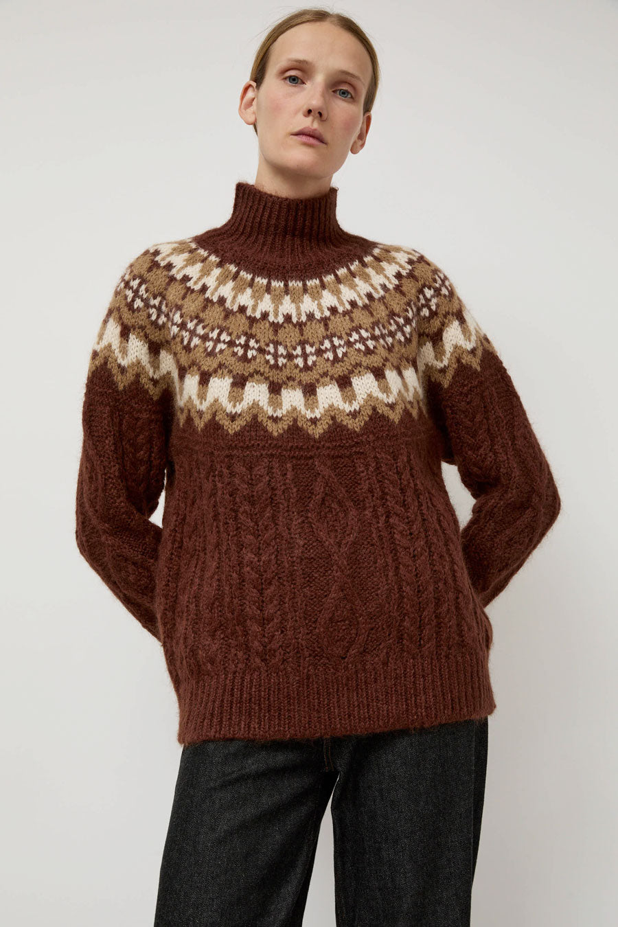 Batoner Nordic Mohair Turtleneck in Brown