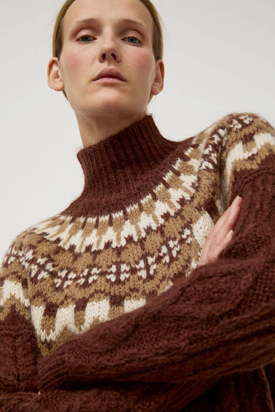 Batoner Nordic Mohair Turtleneck in Brown