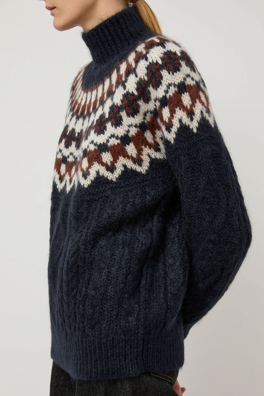 Batoner Nordic Mohair Turtleneck in Navy