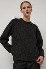 Batoner Tweed Signature Crewneck in Black