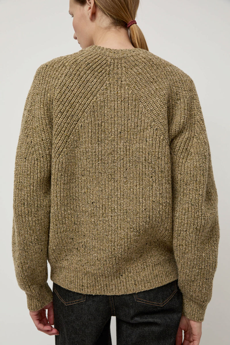 Batoner Tweed Signature Crewneck in Olive