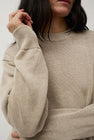Batoner Washed High Count Linen Long Sleeve Crew Neck in Natural