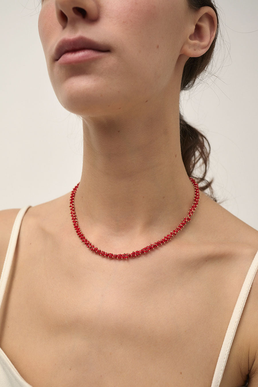 Beatriz Palacios Chain Necklace in Red