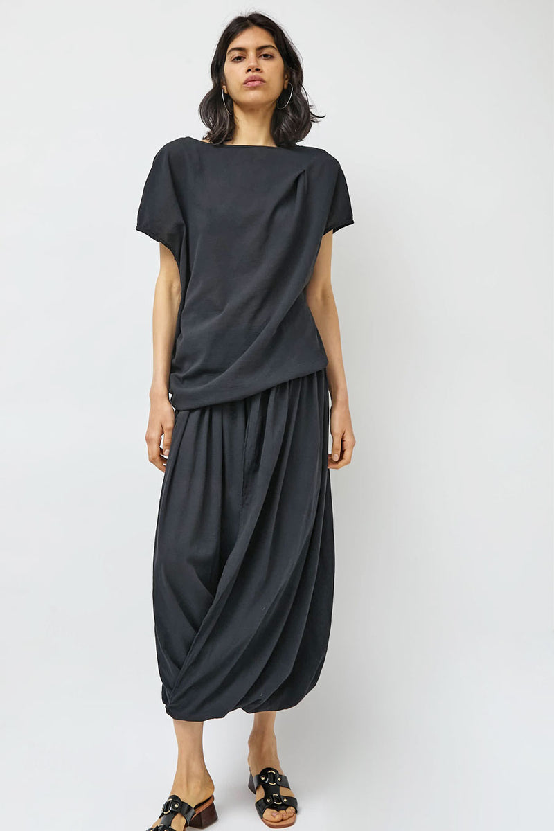 Black Crane Asymmetric Top in Sumi Black