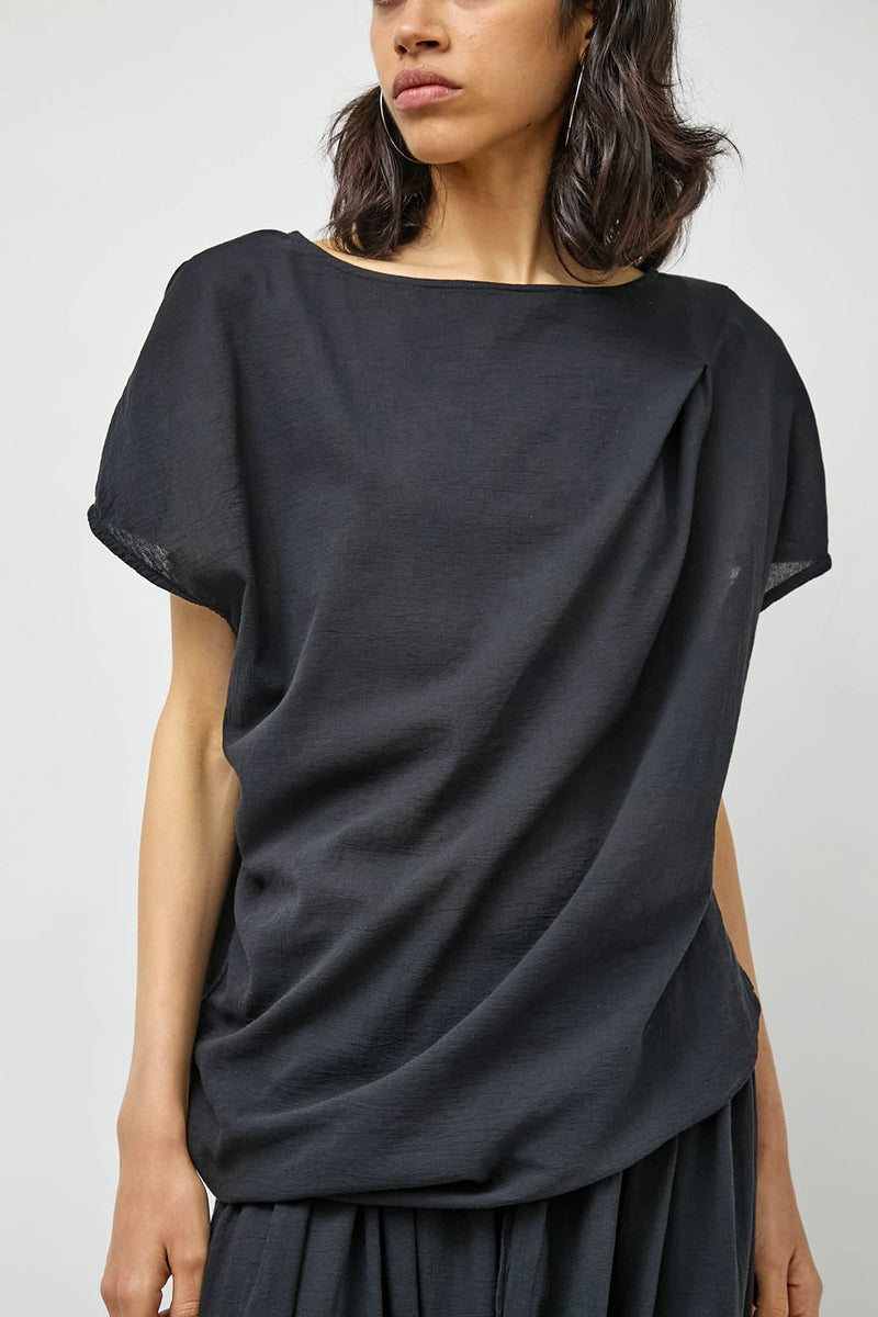 Black Crane Asymmetric Top in Sumi Black