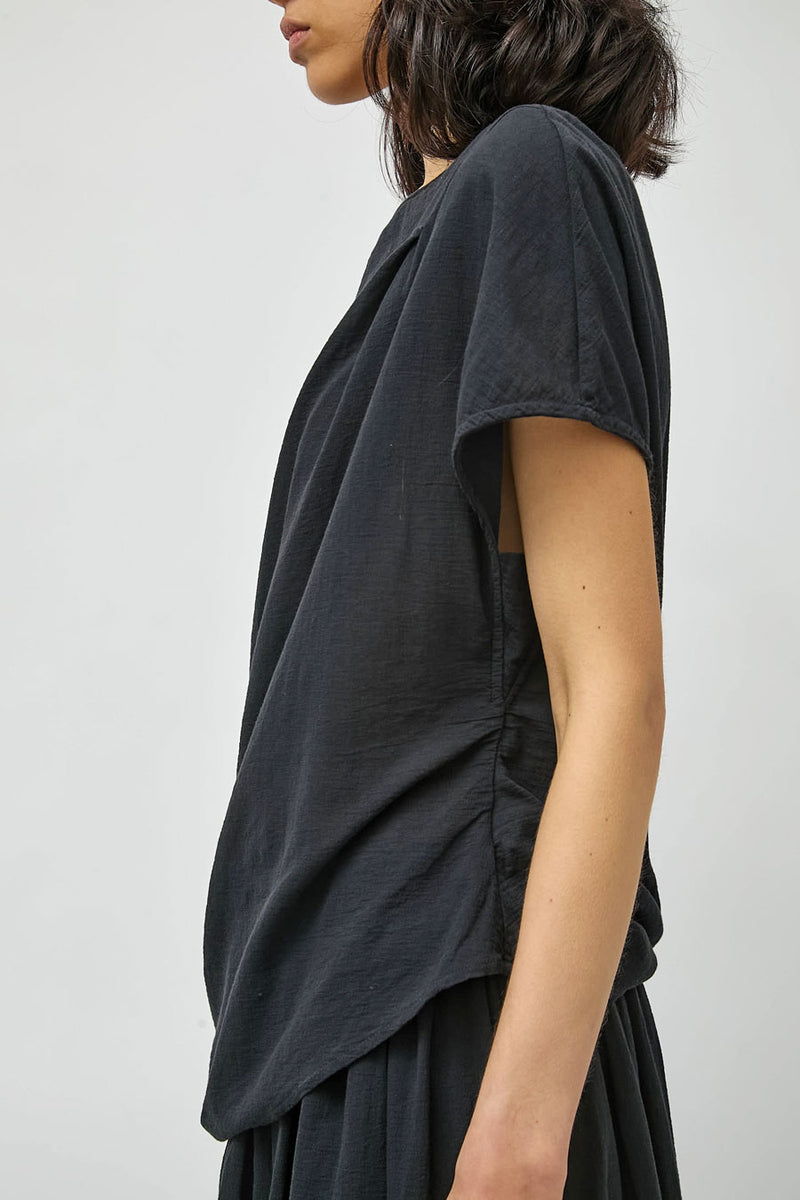 Black Crane Asymmetric Top in Sumi Black
