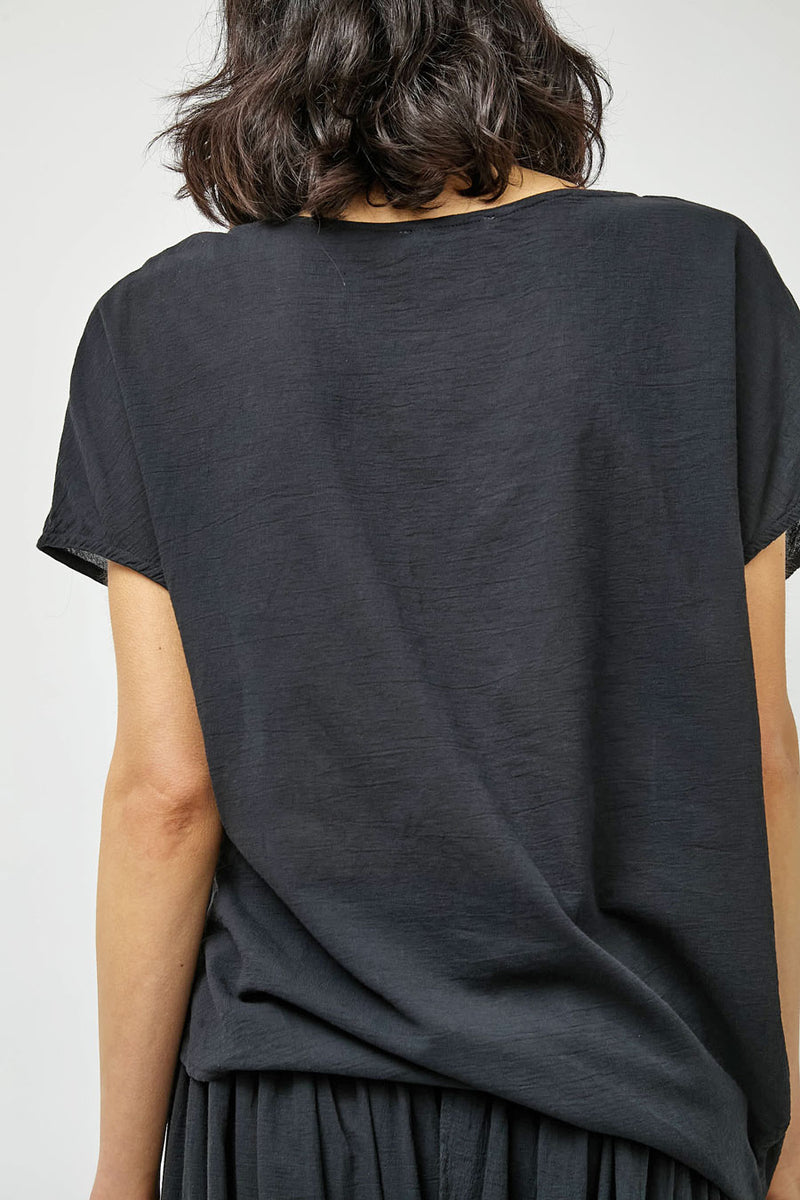 Black Crane Asymmetric Top in Sumi Black