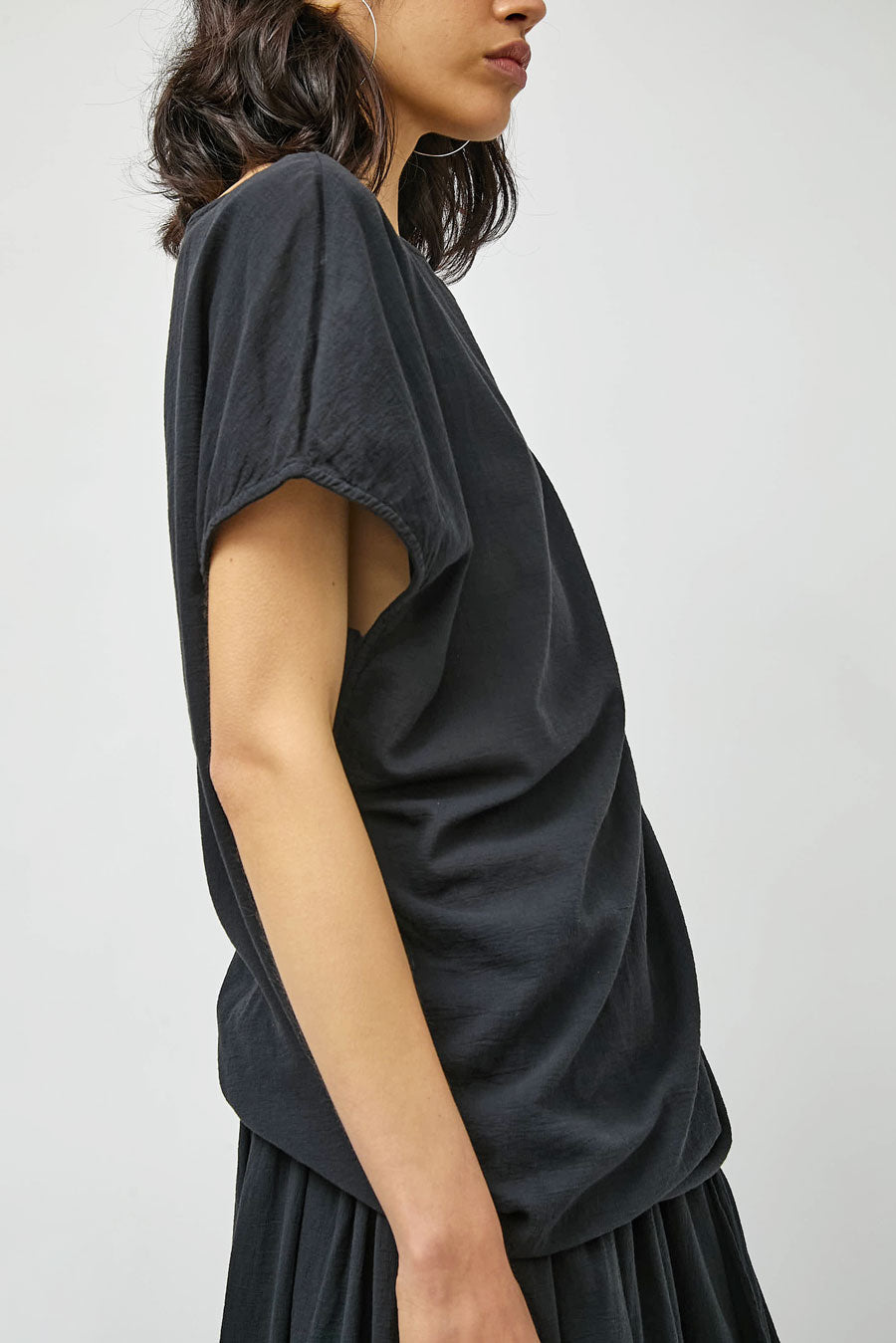 Black Crane Asymmetric Top in Sumi Black