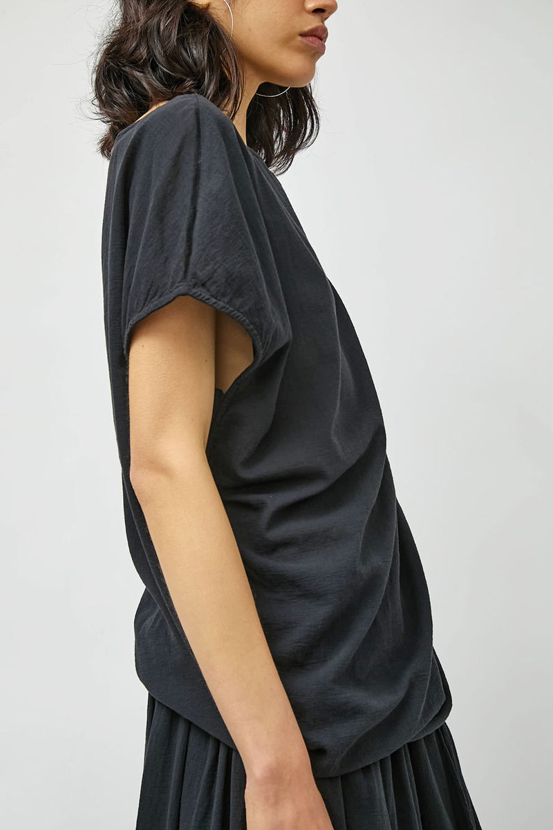 Black Crane Asymmetric Top in Sumi Black