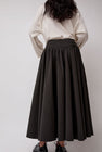 Black Crane Circle Skirt in Dark Grey