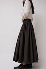 Black Crane Circle Skirt in Dark Grey