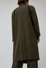 Black Crane Crinkled Coat in Charcoal