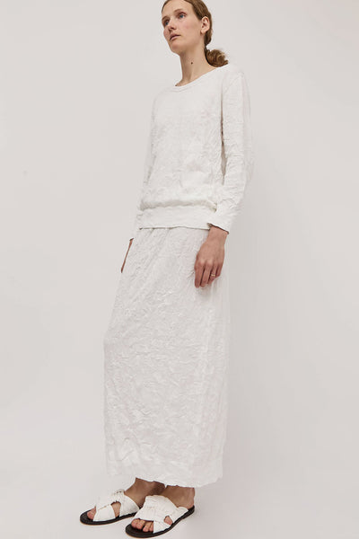 ★CRANK★COTTON LACE FLARED SKIRT_WHITE★正規品/直送料込 PANELLED COTTON MIDI SKIRT - WHITE | COS