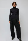 Black Crane Crinkled Trousers in Black