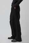 Black Crane Crinkled Trousers in Black