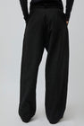 Black Crane Crinkled Trousers in Black