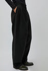 Black Crane Crinkled Trousers in Black