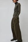 Black Crane Crinkled Trousers in Charcoal