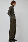 Black Crane Crinkled Trousers in Charcoal