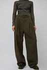 Black Crane Crinkled Trousers in Charcoal