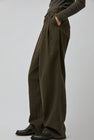 Black Crane Crinkled Trousers in Charcoal