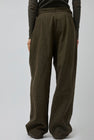 Black Crane Crinkled Trousers in Charcoal