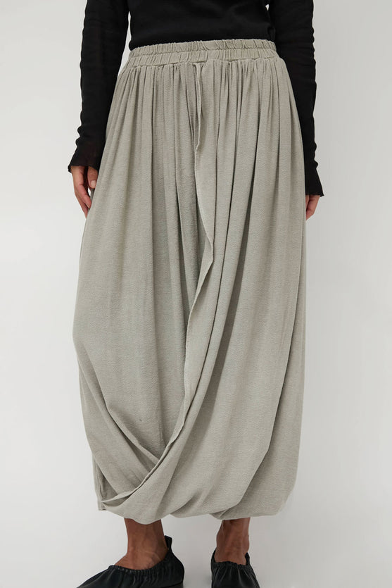 Black Crane Double Layered Drapy Skirt in Limestone