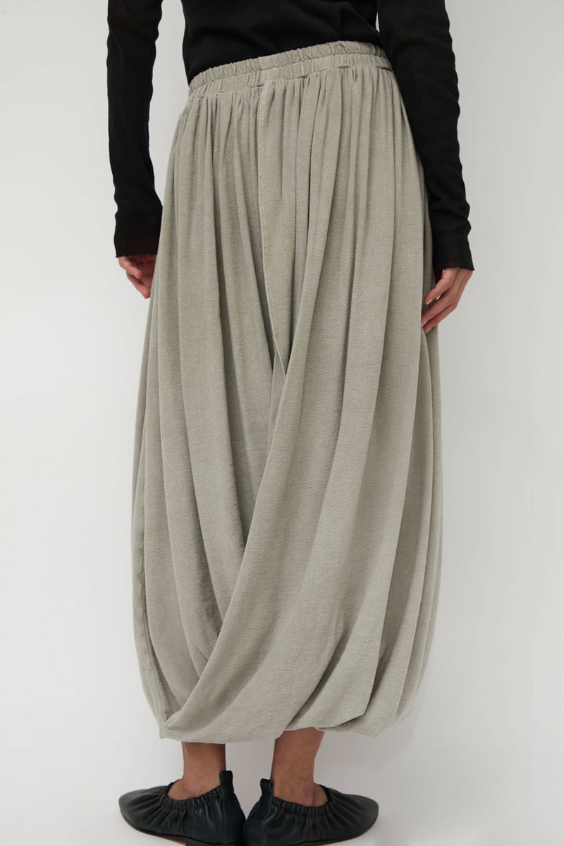 Black Crane Double Layered Drapy Skirt in Limestone