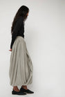 Black Crane Double Layered Drapy Skirt in Limestone