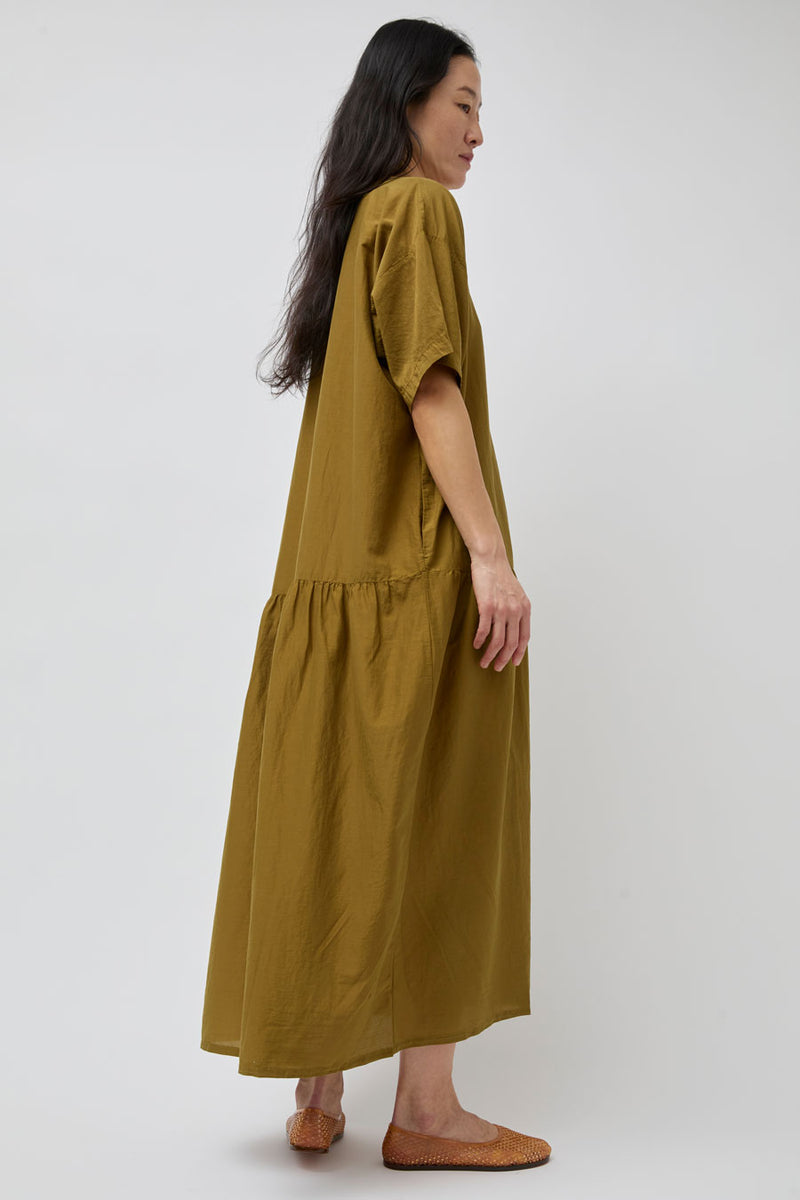Black Crane Easy Dress in Dark Olive