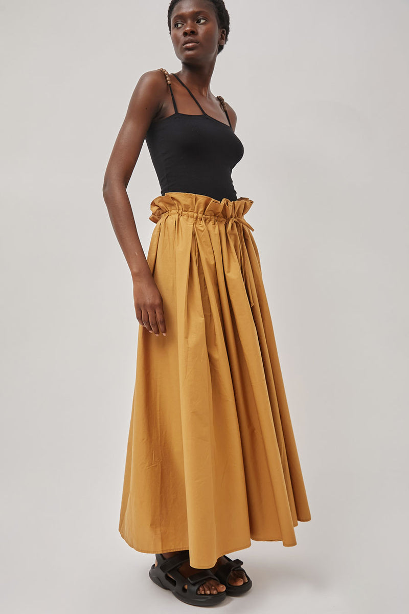 Black Crane Parachute Skirt in Camel