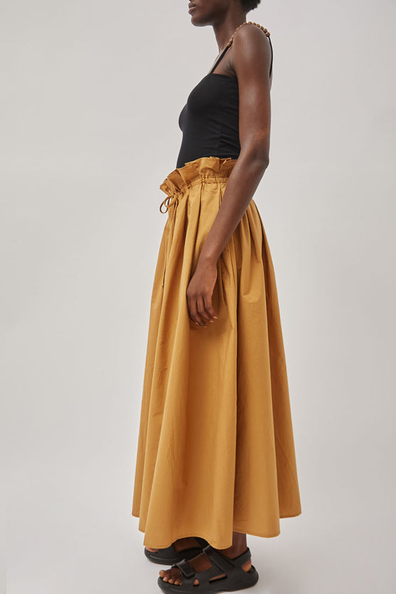 Black Crane Parachute Skirt in Camel