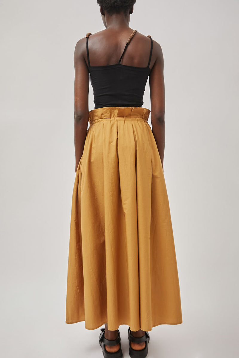 Black Crane Parachute Skirt in Camel