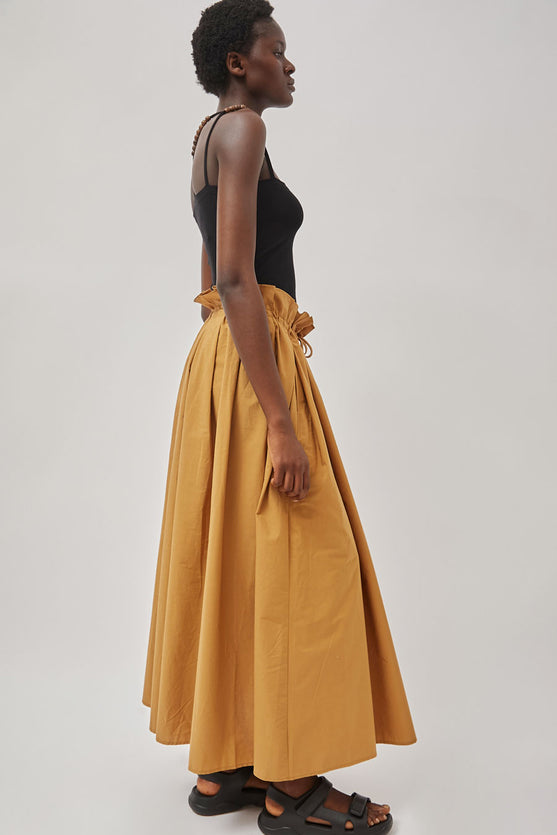 Black Crane Parachute Skirt in Camel