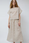 Black Crane Ripple Finish Top in Beige