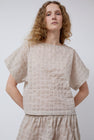 Black Crane Ripple Finish Top in Beige