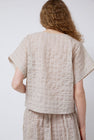 Black Crane Ripple Finish Top in Beige