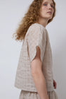 Black Crane Ripple Finish Top in Beige
