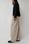 Black Crane Straight Trousers in Cement