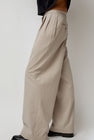 Black Crane Straight Trousers in Cement