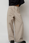 Black Crane Straight Trousers in Cement