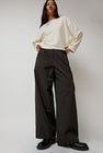 Black Crane Straight Trousers in Dark Grey